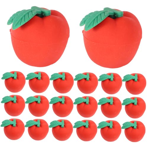Uonlytech 30 Stück Red Apple Eraser Radiergummis Schule Radiergummis Schulmaterial Für Mini-radierer Mini-obst-radierer 3d-radiergummis Für Kindergäuer Rot Tpr von Uonlytech