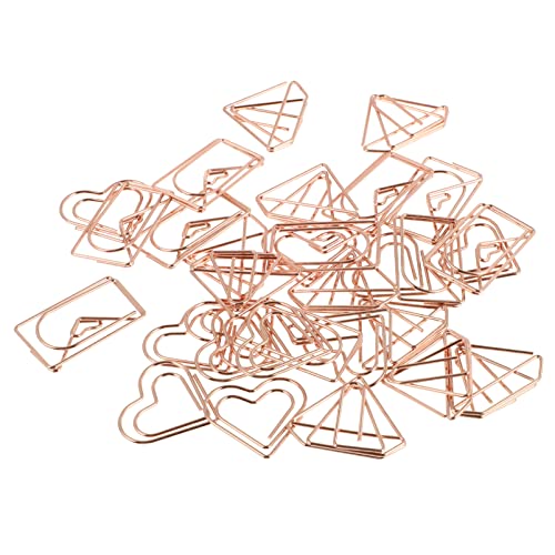Uonlytech 30 Stück Teiliges Dekorative Büroklammern und Briefumschlag Designs Metallklammern für Schule Büro und Dokumentenorganisation Roségoldfarben Uonlytech 30 Stück Teiliges Dekorative Büroklammern und Briefumschlag Designs Metallklammern für Schule Büro und Dokumentenorganisation Roségoldfarben von Uonlytech