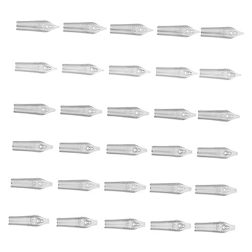 Uonlytech 30-teiliges Set Ersatzfeder Markierungen Flex-füllfederhalter Zappeln Kalligraphie-tintenstifte Comic-stift Penne Ersatzteil Kneifen Zeichenspitzen Für Tauchstifte Pro Silver von Uonlytech