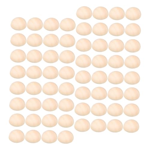 Uonlytech 300 Stück Halbe Unvollendete Holzperlen Halbkreis Kugeln für Diy Bastelprojekte Malerei Heimdekoration und Kreative Accessoires von Uonlytech