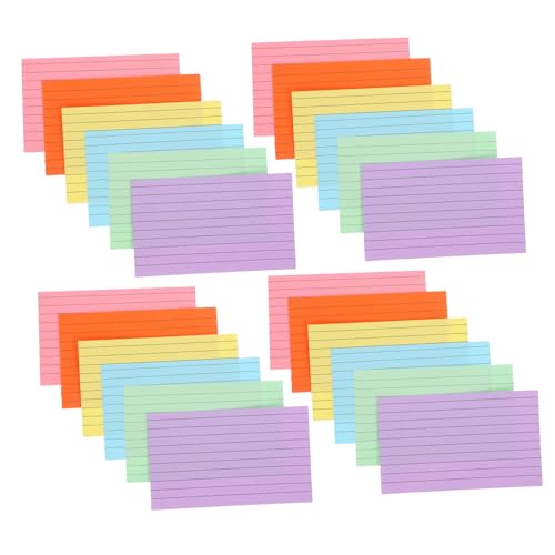 Uonlytech 300 Stück Notizbuch Linierte Notizkarten Karteikarten Bunte Notizkarten Farbige Karteikarte Papier von Uonlytech