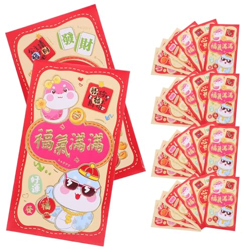 Uonlytech 30Stücke Cartoon Schlangen Rote Umschläge Traditionelle Geldumschläge für Chinesische Neujahr Festliche Geschenkverpackung Hochwertiges Süßes Design von Uonlytech