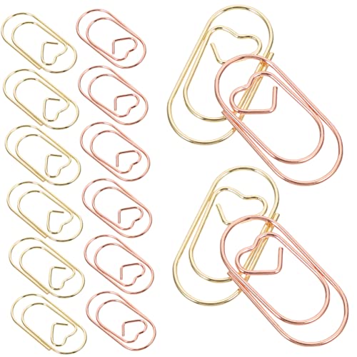 Uonlytech 30Stücke Herzförmige Büroklammern aus Praktische Papierclips Roségold für Notizen Briefe und Vielseitige Klammern für Büro Schule und Zuhause von Uonlytech