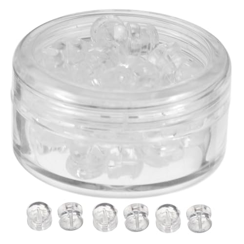 Uonlytech 30Stücke Transparente Silikon Ohrstecker Rückseiten Sichere Ohrring Verschlüsse Für DIY Schmuck Hypoallergenes Zubehör Für Durchbohrte Ohrstecker Ohrringpfosten Rückseiten von Uonlytech