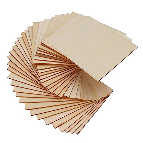 Uonlytech 36Stücke Holzscheiben Naturholz Rechteckige DIY Bastelmaterialien Für Kunstprojekte Innendekoration Weihnachts Und Hochzeitsdekorationen von Uonlytech