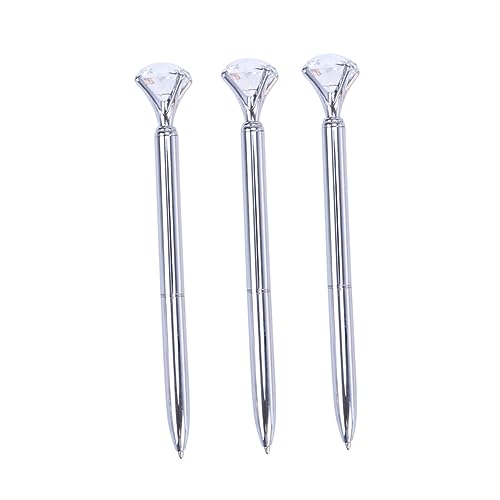 Uonlytech 3Stücke Metall Kugelschreiber mit Großem Diamant Glitzernd für Schule und Büro Langlebig Geschenkidee für Familie und Freunde von Uonlytech