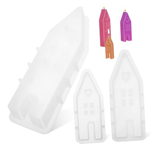 Uonlytech 3Stücke Silikon Kerzenformen Haus DIY Silikonform für Kerzenherstellung Hitzebeständig Wiederverwendbar für Kerzen Seifen und Pralinen Kreative Gießformen Verschiedenen Uonlytech 3Stücke Silikon Kerzenformen Haus DIY Silikonform für Kerzenherstellung Hitzebeständig Wiederverwendbar für Kerzen Seifen und Pralinen Kreative Gießformen Verschiedenen von Uonlytech