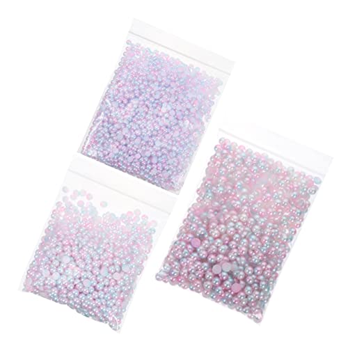 Uonlytech 3Taschen Gradient Perlen Dekorationen DIY Nagelkunst Zubehör für Frauen Flache Rückenperlen Vielseitig Einsetzbar für Nageldekoration Haarschmuck und Mehr Langlebig von Uonlytech