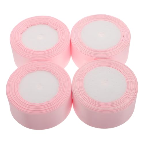 Uonlytech 4 Rollen Blumen Geschenkband Dekoratives Band Für Blumensträuße Breites Band Satinband Valentinstag Geschenkband Stoffblumenbögen Wickelband Elegante Bänder Haarband Polyester Rosa von Uonlytech