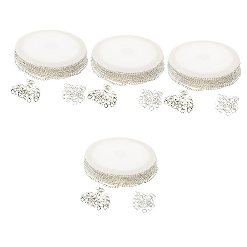 Uonlytech 4 Rollen Eisenkettenarmband Klaue Herstellung Kreis Schmuckketten selber machen Bastelkette selber machen Schmuckstücken Hummerschnalle DIY-Ketten Armbandkette Legierung Silber von Uonlytech