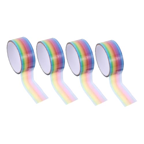 Uonlytech 4 Rollen Farbband Kugelband Farbige Maler Kugelklebeband farbiges Packband farbiges Band klebrige Kugelbänder Farbiges Klebeband für das Klassenzimmer Handwerksbedarf Polypropylen von Uonlytech