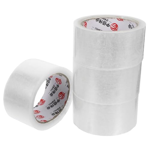 Uonlytech 4 Rollen Kartonband für den Haushalt Verpackungsband für den Versand Transparente Kartons, Kartonverschlussband Klebeband Packband nachfüllen durchsichtiges Paketband Bopp-Film von Uonlytech