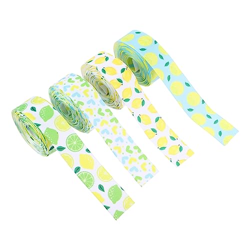 Uonlytech 4 Rollen Lemon Herz Dekorative Bänder Diy Geschenkband für Bastelprojekte Verpackung Partys für Dekoideen und Festlichkeiten von Uonlytech