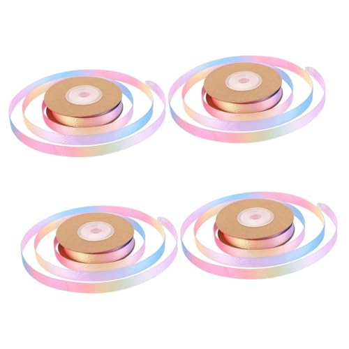 Uonlytech 4 Rollen Regenbogenband Dekoration Bänder für Handwerk Band zum Verpacken Verpackung Banddekor Geschenkband Farbbänder mit Farbverlauf Wickelband Band für DIY Polyester Bunt Uonlytech 4 Rollen Regenbogenband Dekoration Bänder für Handwerk Band zum Verpacken Verpackung Banddekor Geschenkband Farbbänder mit Farbverlauf Wickelband Band für DIY Polyester Bunt von Uonlytech