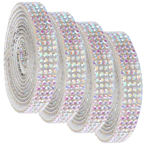Uonlytech 4 Rollen Selbstklebendes Strassband Reihen Ab-farben Breit Rolle Glitzerndes Schmuckband für Geschenkverpackung Kleidung DIY Basteln Schmuckherstellung Langlebig Farbecht Uonlytech 4 Rollen Selbstklebendes Strassband Reihen Ab-farben Breit Rolle Glitzerndes Schmuckband für Geschenkverpackung Kleidung DIY Basteln Schmuckherstellung Langlebig Farbecht von Uonlytech