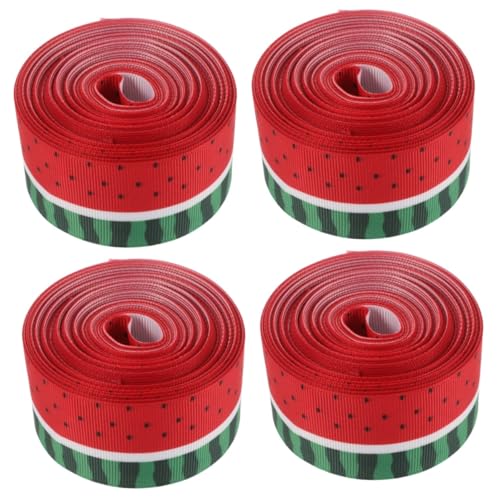 Uonlytech 4 Rollen Sommerband Basteln Hochzeit dünn Nähen Bänder zum Verpacken für kreative Kuchenbänder Geschenkbandverzierung Exquisites Geschenkband Wassermelonenband Banddekor Polyester Uonlytech 4 Rollen Sommerband Basteln Hochzeit dünn Nähen Bänder zum Verpacken für kreative Kuchenbänder Geschenkbandverzierung Exquisites Geschenkband Wassermelonenband Banddekor Polyester von Uonlytech