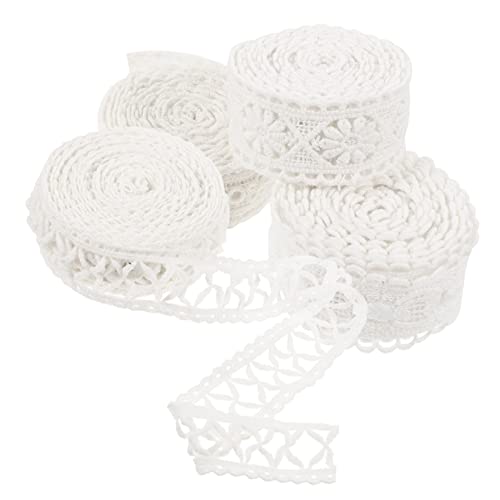 Uonlytech 4 Rollen Spitzenband Yards Diy Spitzenborten Vintage Dekorative Spitzenbänder für Kleidung Scrapbooking Handarbeit Verschiedene Breiten bis Weiß von Uonlytech