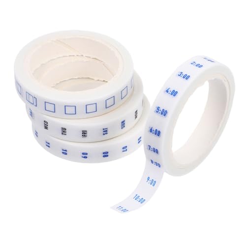 Uonlytech 4 Rollen Zeitmanagement Washi Tape Ablösbar Beschreibbar Vielseitig für Planer Scrapbook Journal Dekoratives Masking Tape mit Wochenplan Funktion Japanisches Klebeband für Büro von Uonlytech