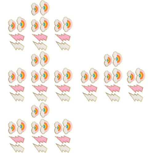 Uonlytech 4 Sätze Bügelbilder Cartoon Regenbogen Applikationen Für Textilreparaturen Einfache Anwendung Diy Stil Zum Abdecken Von Löchern Für Kreative Kleidungsgestaltung 14 Stück * 4 von Uonlytech