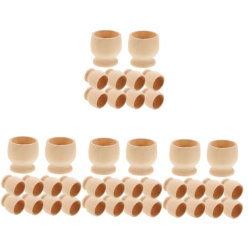 Uonlytech 4 Sätze Diy-eierständer Party Ostereier Für Hase Ostereierfüller Für Inhaber Lackierbar Pastell Individuell Bunt Bausätze Groß Farbig Halter Beige Holz 10 Stück * 4 von Uonlytech