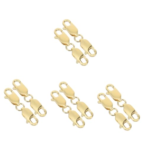 Uonlytech 4 Sätze Doppelte Hummerverschlüsse Goldfarbene Karabiner Für Diy Schmuckherstellung Armbänder Für Bastelprojekte Und Schmuckverlängerungen 2 Stücke * 4 von Uonlytech
