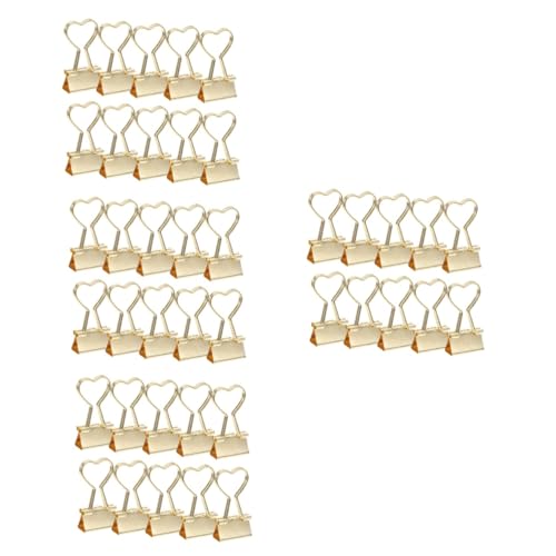 Uonlytech 4 Sätze Elliot-ordner Clips Büroklammern Binderclip Mini-bindeklammern Mini-klemmen Niedliche Heftklammern Süße Bindeklammern Bunte Papierklammern Metall Golden 10 Stück * 4 von Uonlytech