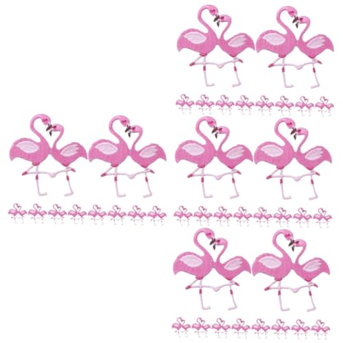 Uonlytech 4 Sätze Flamingo Aufnäher Zum Aufbügeln Für Jacken Kleidung Taschen Stickerei Patches Für Diy Projekte Und Dekoration 10 Stück * 4 von Uonlytech