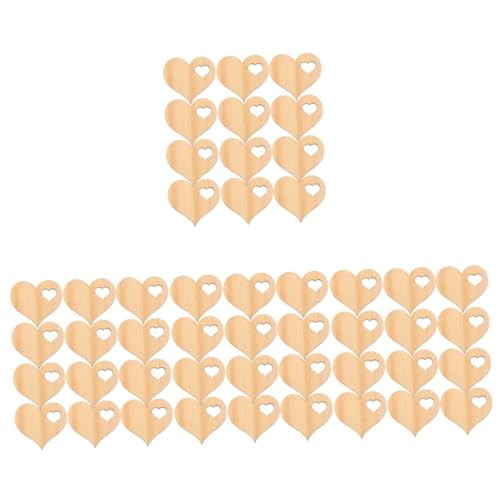 Uonlytech 4 Sätze Herz Holz Dekoration Unfertige Holzstücke Diy Bastelmaterialien Für Projekte Glatte Oberfläche Für Handarbeit Und Valentinstag 100 Stück * 4 von Uonlytech