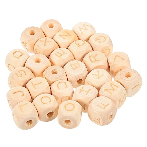 Uonlytech 4 Sätze Holzbriefspielzeug Für Buchstabenwürfel Perlen Buchstabenabstandsperlen Alphabet Lose Perlen Blockperlen Buchstabenspielzeug Lernen Lernspielzeug Hölzern 26 Stück * 4 von Uonlytech