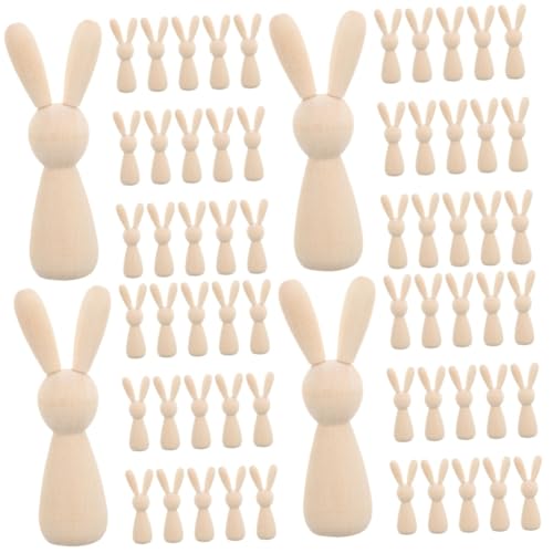 Uonlytech 4 Sätze Kaninchen Herstellung Hasendekor Für Realistisch Handgefertigt Hasenfigur Party Kaninchenhandwerk Mini Dekoration Zahlen Form Bausatz Holz Khaki 16 Stück * 4 von Uonlytech