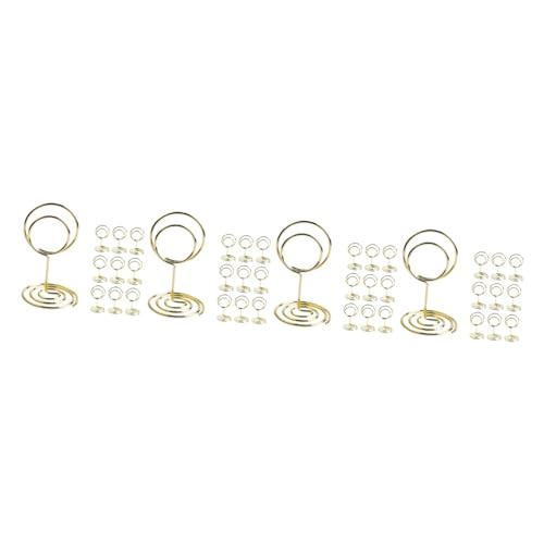 Uonlytech 4 Sätze Karteninhaber Kartenhalter Ausweishalter Karte Steht Namensbadehalter Fotohalter Hochzeitstischnummer Steht Tischschildhalter Draht Aus Kohlenstoffstahl Golden 10 Stück * 4 von Uonlytech