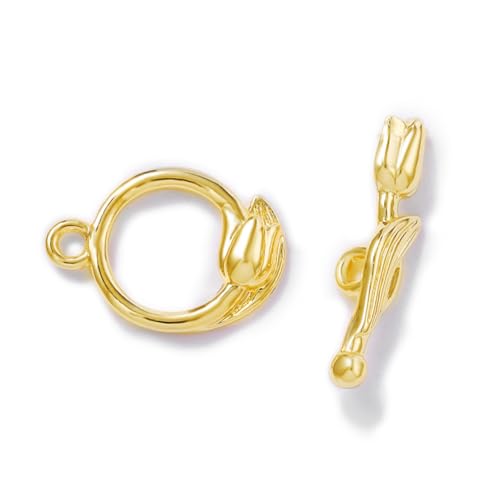 Uonlytech 4 Sätze Kupfer Schmuck Toggle Verschlüsse Leicht Robust Installieren für DIY Armband und Halskette Dekorative Handgemachte Schmuckverbinder für Damen Teiliges von Uonlytech