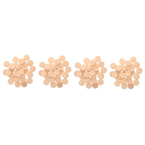 Uonlytech 4 Sätze Leere Gedenkmünzen Holzrunden Basteln Graffiti-holzausschnitte Leere Holzspäne Unvollendete Holzausschnitte Gravierbare Holzausschnitte Graffiti-chips Hölzern 50 Stück * 4 von Uonlytech