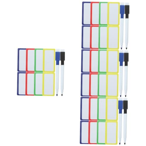 Uonlytech 4 Sätze Magnetische Whiteboard-aufkleber Whiteboard-radierer Trocken Abwischbar Magnetetiketten Tipp Whiteboards Blanko-namensmagnete Schild Klebrig Bunt Plastik Zufällige Farbe von Uonlytech