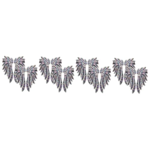 Uonlytech 4 Sätze Pailletten-flügel-patch Weihnachten Party Engel Feenflügel Für Erwachsene Mädchen Funkeln Tuch-patch- Gestickte Stoffflecken Polyester 2 Paare * 4 von Uonlytech