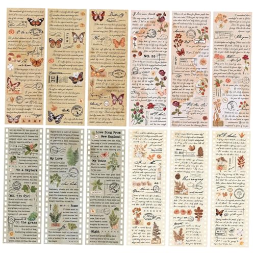 Uonlytech 4 Sätze Pflanzenbutterklebeband Schrott Aufkleber Sammelalbum klebrig Journaling-Zubehör dekorativ UV papierklebeband selber machen DIY Washi Tapes Washi -Klebeband Flüsterpapier von Uonlytech