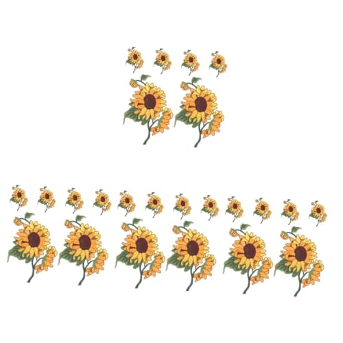 Uonlytech 4 Sätze Sonnenblumen Tuch Aufkleber Flecken Blumenapplikationen Sonnenblumen-applikationen Aufnäher Für Kleidung Nähen Bestickte Aufnäher Mit Sonnenblumen Gelb Vlies 6 Stück * 4 von Uonlytech