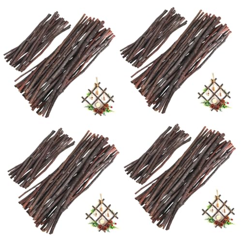 Uonlytech 4 Sätze Stockhandwerk Naturholzstäbe Zweig Verschieden Farbstifte Lolly-sticks Natürlich Stammscheiben Zum Basteln Bellen Birkenstäbchen Zum Dekorieren Hölzern 50 Stück * 4 von Uonlytech