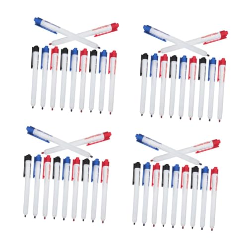 Uonlytech 4 Sätze Whiteboard -marker Schwarze, Trocken Abwischbare Marker Wischen Schule Whiteboard-marker Trocken Abwischbare Marker Mit Feiner Spitze Plastik 12 Stück * 4 von Uonlytech