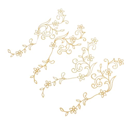 Uonlytech 4 Stück Bestickte Blumen Applikationen Selbstklebende Stoffpatches Langlebige Reparatur und Dekorationsflicken Einfach Anzubringen für DIY Kleidung Kleidungsgeschäfte und von Uonlytech