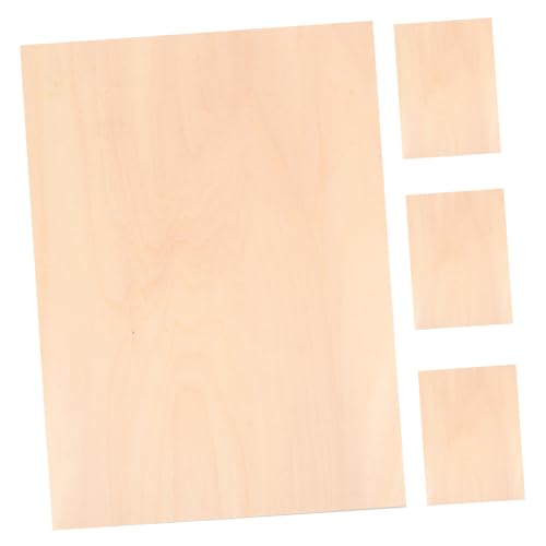 Uonlytech 4 Stück Blätter Schneidebrett Aus Holz Basteln Für Planke Dünn Holzarbeiten Unvollendete Quadrate Handwerk Bretter Nussbaum Diy Wood Board Leeres Holzschild Holzspan Hölzern von Uonlytech