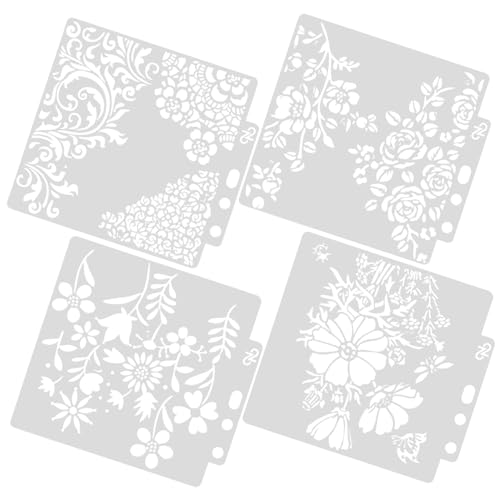 Uonlytech 4 Stück Blumen Schablonen Wiederverwendbare Wandgestaltung Vorlagen für Diy Projekte für Malerei Dekoration und Künstlerischen Ausdruck von Uonlytech