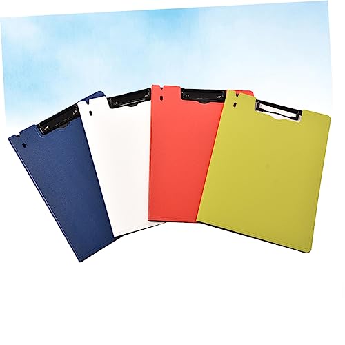 Uonlytech 4 Stück Clipboard Mappe Teiliges Gelb Orange Faltbarer Dokumentenhalter für Schule Büro Leicht mit Metallklammer für Organisation von Unterlagen von Uonlytech