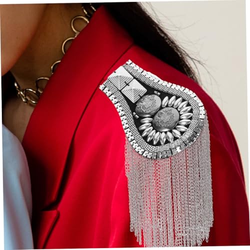 Uonlytech 4 Stück Dekoration Im Punkstil Quaste Mit Fransenbesatz Schulterklappen Mit Quaste Schulter-accessoire Applizierte Schulterklappen Epauletten Schulter Frauen Eisen Silber Uonlytech 4 Stück Dekoration Im Punkstil Quaste Mit Fransenbesatz Schulterklappen Mit Quaste Schulter-accessoire Applizierte Schulterklappen Epauletten Schulter Frauen Eisen Silber von Uonlytech