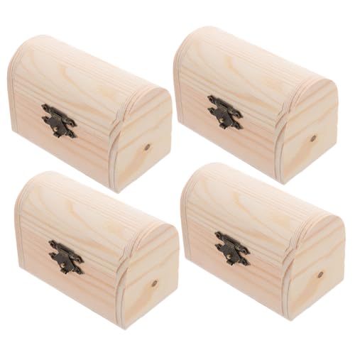Uonlytech 4 Stück Handgefertigte Schatzkiste Aus Holz Holzkisten Zum Basteln DIY Holzschatz Unbehandelte Holztruhe Vintage Schmuckkästen Holzschatztruhe Unbehandelte Holzschätze Uonlytech 4 Stück Handgefertigte Schatzkiste Aus Holz Holzkisten Zum Basteln DIY Holzschatz Unbehandelte Holztruhe Vintage Schmuckkästen Holzschatztruhe Unbehandelte Holzschätze von Uonlytech