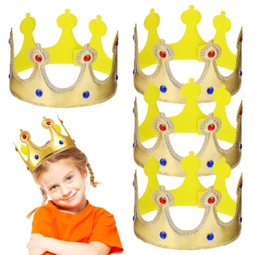 Uonlytech 4 Stück Kindergeburtstagskronen, Goldene Stoffkronenhüte mit Strasssteinen, Party-requisiten für Geburtstagsdekorationen, Feiertagsfeiern, 22, 83 X 4, 72 Zoll Uonlytech 4 Stück Kindergeburtstagskronen, Goldene Stoffkronenhüte mit Strasssteinen, Party-requisiten für Geburtstagsdekorationen, Feiertagsfeiern, 22, 83 X 4, 72 Zoll von Uonlytech