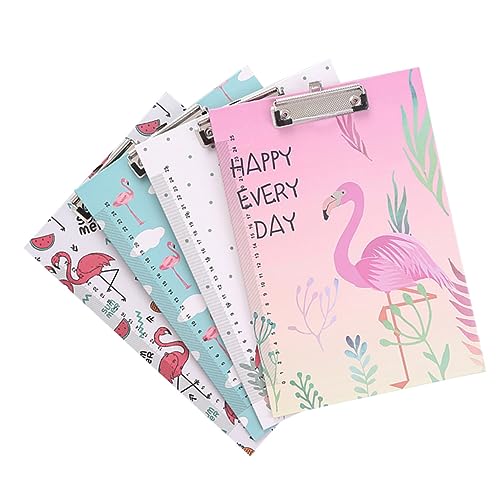 Uonlytech 4 Stück Klemmbrett Schreibbrett mit Flamingo Design Multifunktionale Dokumentenablage Tragbares Schreibtablet für Zuhause Schule und Büro Zufälliges Muster Uonlytech 4 Stück Klemmbrett Schreibbrett mit Flamingo Design Multifunktionale Dokumentenablage Tragbares Schreibtablet für Zuhause Schule und Büro Zufälliges Muster von Uonlytech