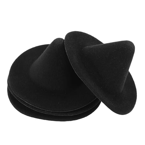 Uonlytech 4 Stück Mini Hexenhüte Schwarz für Halloween DIY Bastelprojekte Puppenhaus Dekoration Partyzubehör Langlebig und Vielseitig für Kleine Grusel-accessoires von Uonlytech