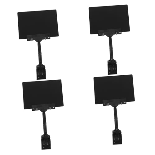 Uonlytech 4 Stück Mini-Schilder für die Lebensmittelanzeige Supermarkt Einzelhandel Kreide Inhaber Etikett Preisschilder mit Clips Mini-Tafelschild Zeichenclips PVC Black von Uonlytech