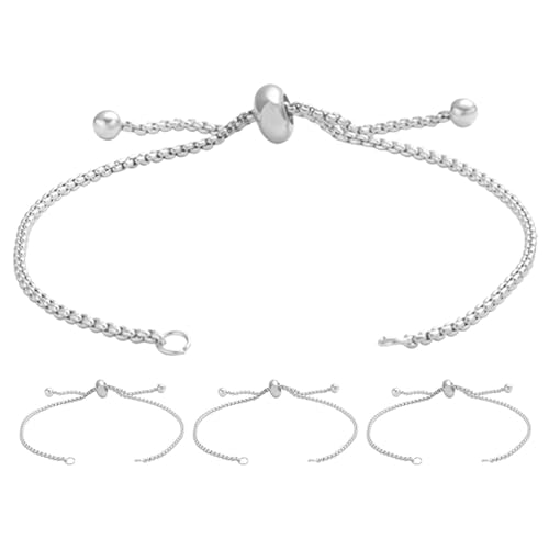 Uonlytech 4 Stück Schiebearmband-Verlängerung: 220 mm Kupfer verstellbare Schmuck-Verlängerungskette zur Schmuckherstellung – elegante Kette für Armbänder Uonlytech 4 Stück Schiebearmband-Verlängerung: 220 mm Kupfer verstellbare Schmuck-Verlängerungskette zur Schmuckherstellung – elegante Kette für Armbänder von Uonlytech